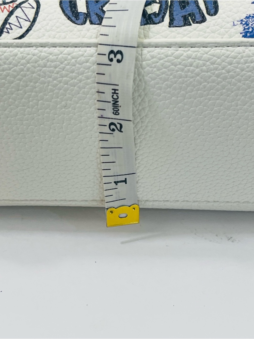 White Graffiti Print Top-Handle Bag - Picture 9 of 16